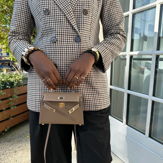 Sac Mini K – Taupe (19 cm)